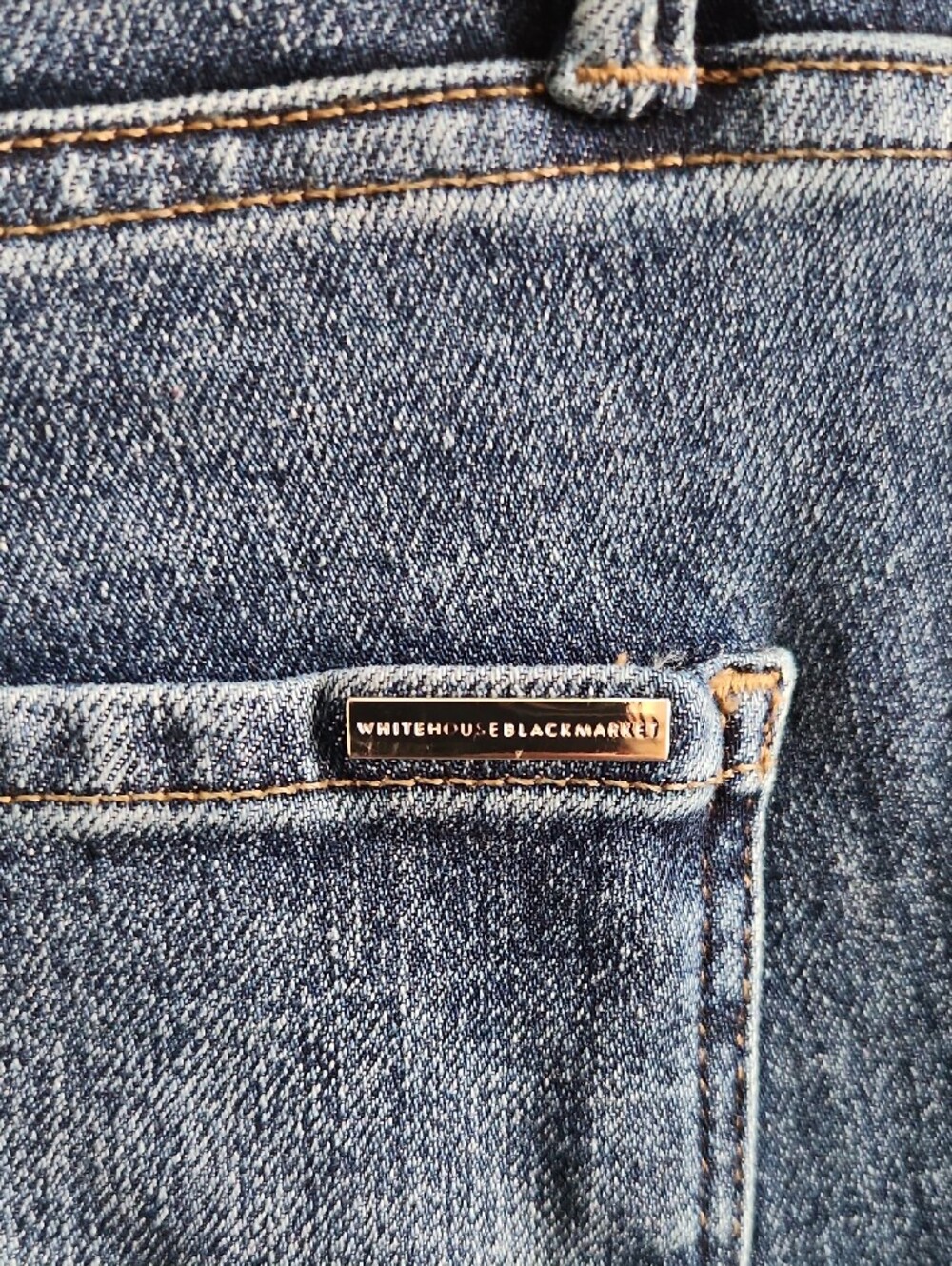 White House Black Market High-Rise Straight Sculpt Dark Blue Jeans - Picture 7 of 12